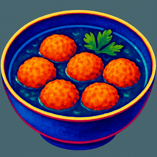 A bowl of fish meatballs in broth.