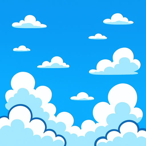 Un cielo azul.
In-Game asset.  2d.  High contrast.  No shadows