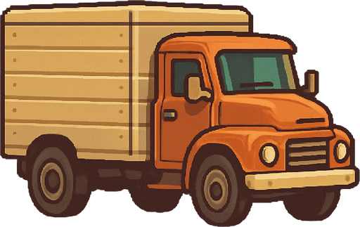 logistical truck.
In-Game asset.  No shadows. retro. retro