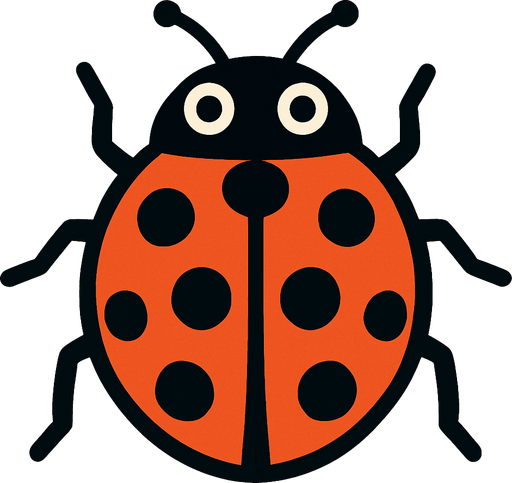 ladybug insect.
In-Game asset.  2d.  High contrast.  No shadows