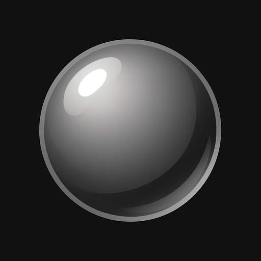 3d gray ball shiny.
In-Game asset.  2d.  High contrast.  No shadows