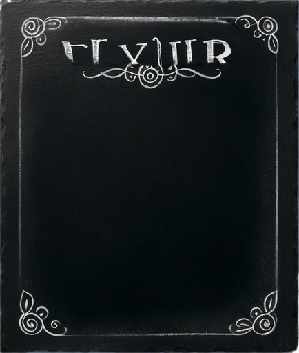 Word "ELIXIR" written in chalk in small