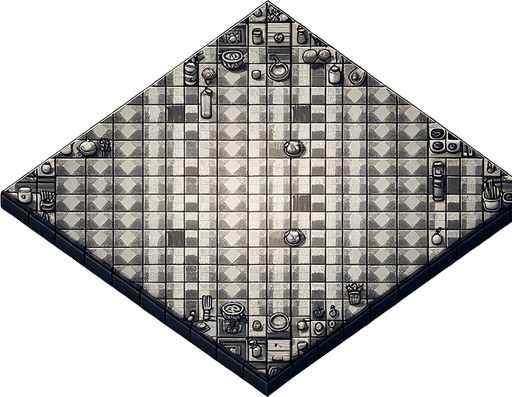 A background which represents a kitchen's ground.
Single Game Texture. In-Game asset. 2d. Blank background. High contrast. No shadows.