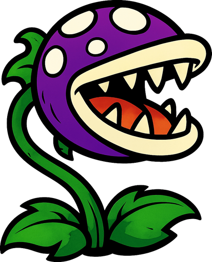 Planta piraña de plantas vs zombies.
In-Game asset.  2d.  High contrast.  No shadows