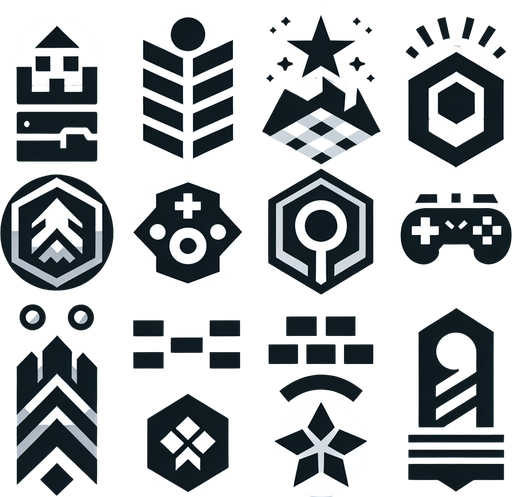 make a level logo.
Single Game Texture. In-Game asset. 2d. Blank background. High contrast. No shadows.
