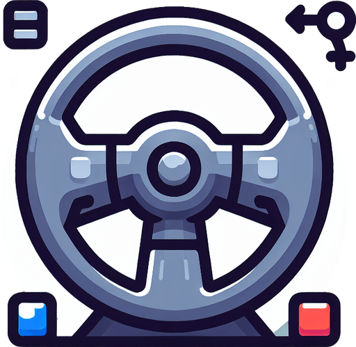 Simple Car Steering Wheel. In-Game asset. 2d. Blank background. Svg