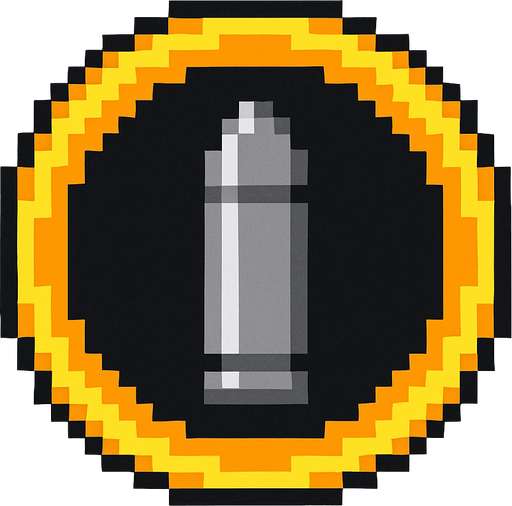 pixel art circle bullet button.
In-Game asset.  2d.  High contrast.  No shadows