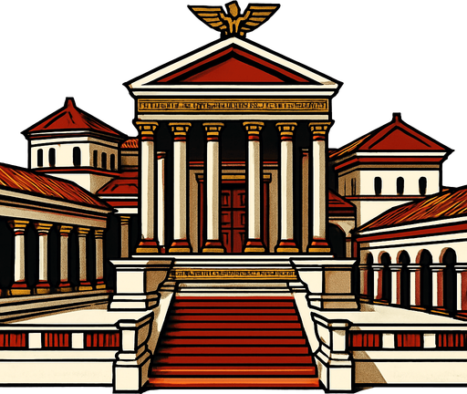 Roma imparatorluğu sarayı.
In-Game asset.  2d.  High contrast.  No shadows
