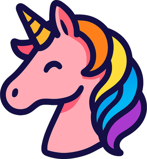 unicorn icon.
In-Game asset.  2d.  High contrast.  No shadows