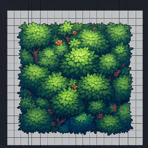 bushes.
Single Game Texture. In-Game asset. 2d. Blank background. High contrast. No shadows.