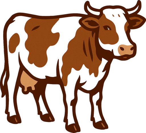 inek kahverengi beyaz..
In-Game asset.  2d.  High contrast.  No shadows