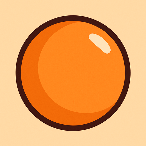 Off orange Ball (not a basketball).
In-Game asset.  2d.  High contrast.  No shadows