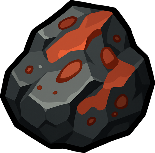 Iron cevheri - yazısız.
In-Game asset.  2d.  High contrast.  No shadows