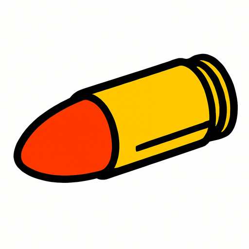 Bullet image.
2d.  High contrast.  No shadows