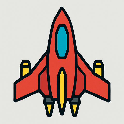 spaceship seen from above.
In-Game asset.  2d.  High contrast.  No shadows