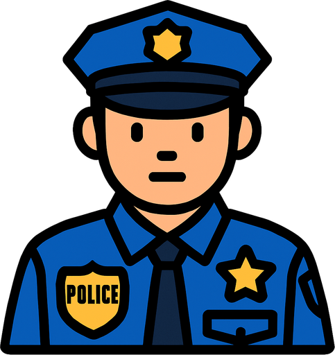 police.
In-Game asset.  2d.  High contrast.  No shadows