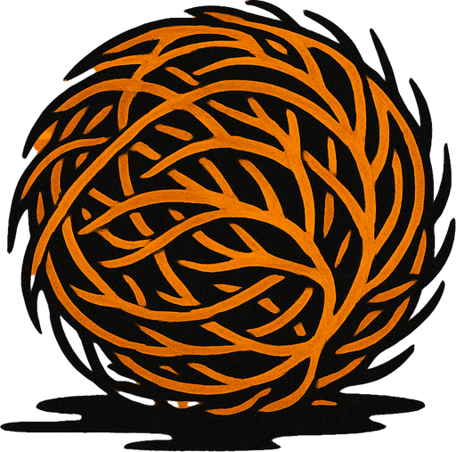 bola rodante del desierto.
In-Game asset.  2d.  High contrast.  No shadows