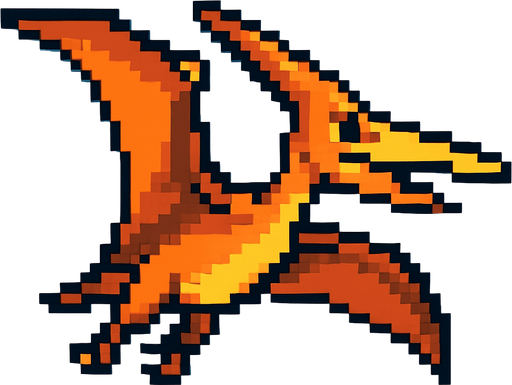 Pteranodon pixel.
In-Game asset.  2d.  High contrast.  No shadows