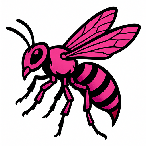 Guêpe rose.
In-Game asset.  2d.  High contrast.  No shadows