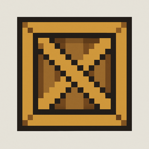 Box 2d pixilated topdown.
In-Game asset.  2d.  High contrast.  No shadows