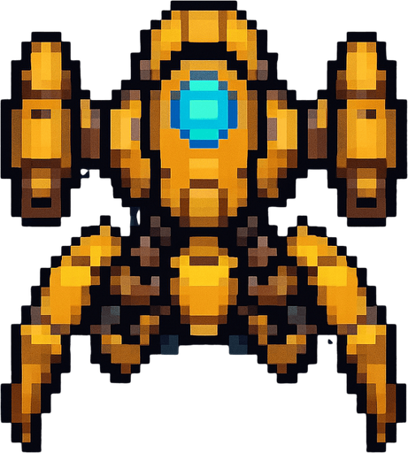 pixel art top down insectoid combat drone, blue light on top.
In-Game asset.  2d.  High contrast.  No shadows