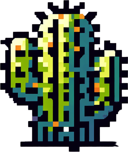 Cactee.
Single Game Texture.  In-Game asset.  2d.  Blank background.  High contrast.  No shadows