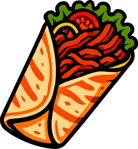 Döner Shavurma.
In-Game asset.  2d.  High contrast.  No shadows