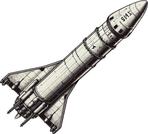 a spacex starshiip rocket.
Single Game Texture. In-Game asset. 2d. Blank background. High contrast. No shadows.