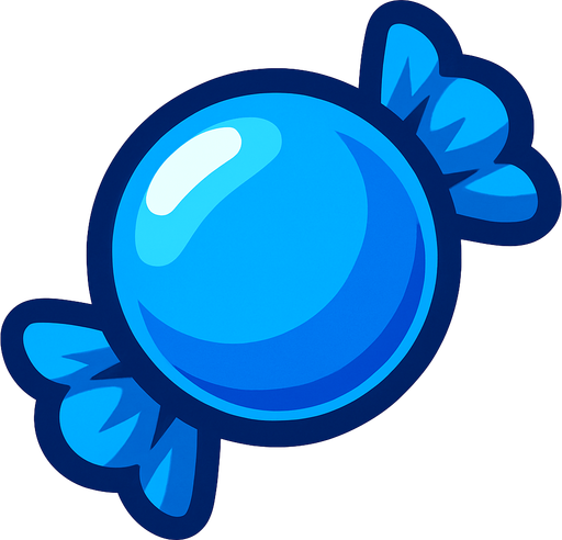 Blue candy.
In-Game asset.  2d.  High contrast.  No shadows