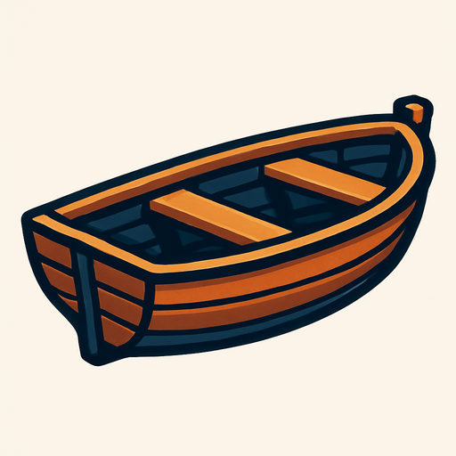 kayık.
In-Game asset.  2d.  High contrast.  No shadows
