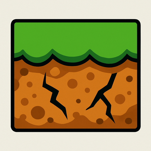 a rectangle with a ground color and form.
In-Game asset.  2d.  High contrast.  No shadows