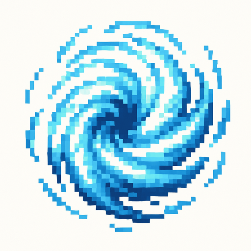 bola de viento de pixeles.
In-Game asset.  2d.  High contrast.  No shadows