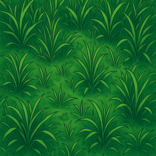 Junglee grass ground which is a bit overgrown.
In-Game asset.  2d.  High contrast.  No shadows