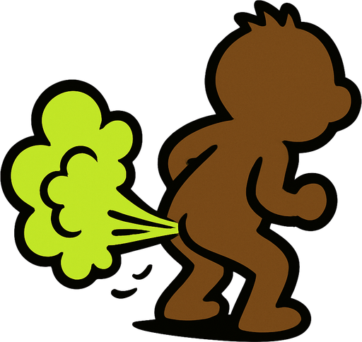 fart animation.
In-Game asset.  2d.  High contrast.  No shadows