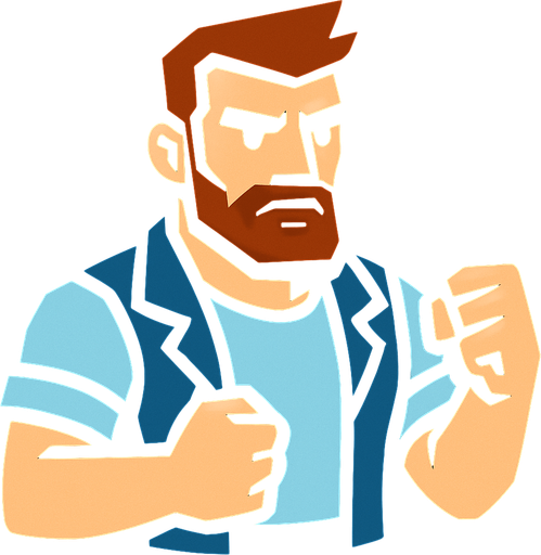 MAN.
In-Game asset.  2d.  High contrast.  No shadows