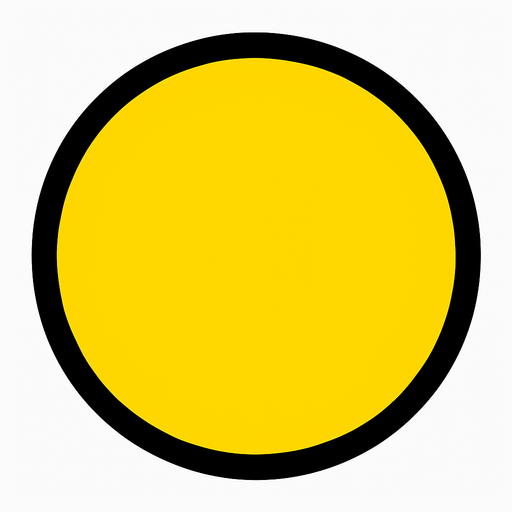 yellow circle button.
In-Game asset.  2d.  High contrast.  No shadows