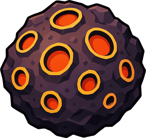 meteor taşı.
In-Game asset.  2d.  High contrast.  No shadows