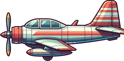 Airplane seen from the side looking to the left.
Single Game Texture.  In-Game asset.  2d.  Blank background.  High contrast.  No shadows