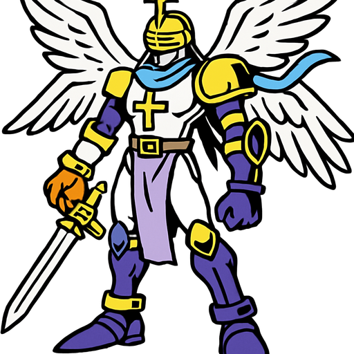 Magnaangemon.
In-Game asset.  2d.  High contrast.  No shadows