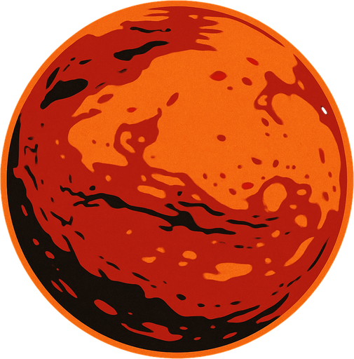 mars gezegeni.
In-Game asset.  2d.  High contrast.  No shadows