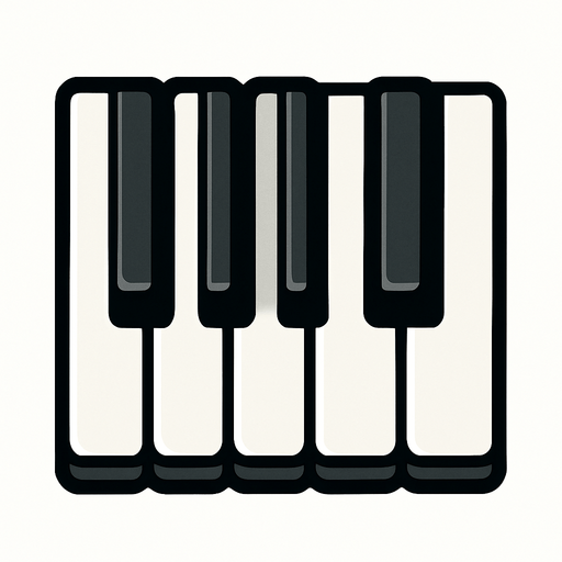 piyano tuşu.
In-Game asset.  2d.  High contrast.  No shadows