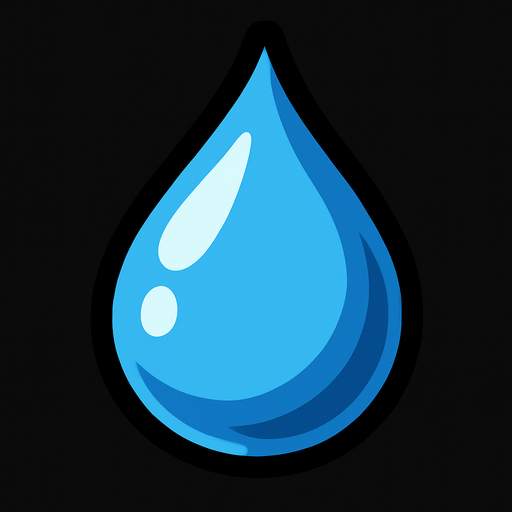 water drop.
In-Game asset.  2d.  High contrast.  No shadows