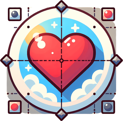 Kalp yap.
Single Game Texture. In-Game asset. 2d. Blank background. High contrast. No shadows.