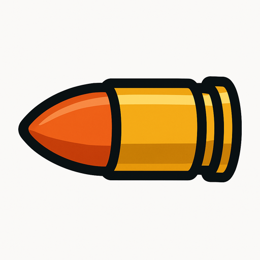 bullet.
In-Game asset.  2d.  High contrast.  No shadows
