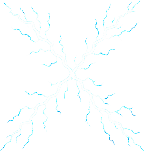 X shape electricity.
In-Game asset.  2d.  High contrast.  No shadows