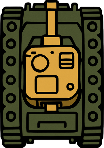 TANK ÜSTEN GÖRÜNÜŞ 2D.
In-Game asset.  2d.  High contrast.  No shadows