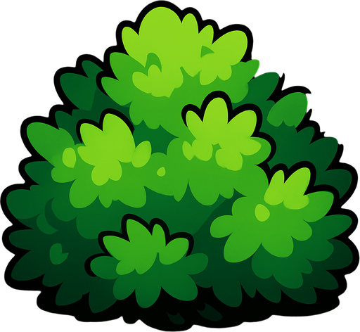 Bush.
In-Game asset.  2d.  High contrast.  No shadows