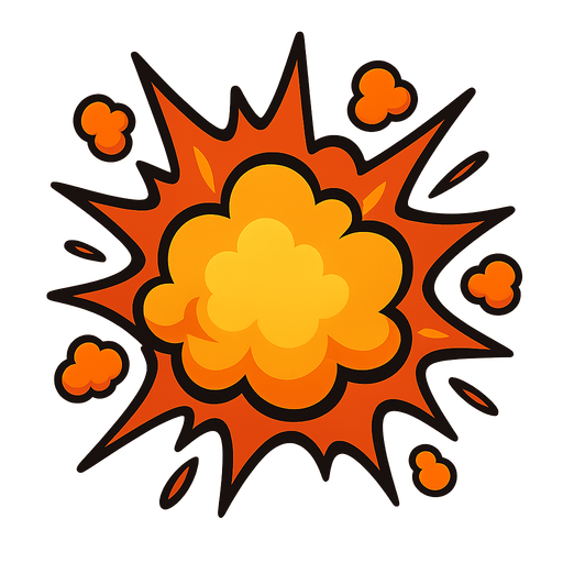 Explosion.
In-Game asset.  2d.  High contrast.  No shadows