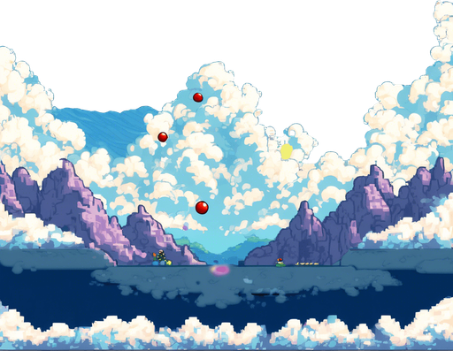 Transform this into a bubble booble level from the arcade game of the 90s