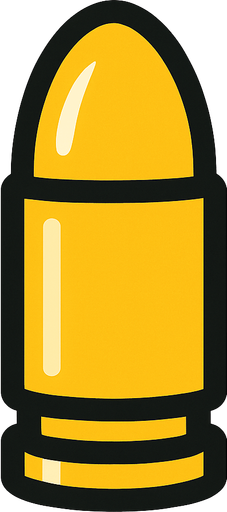 bullet.
In-Game asset.  2d.  High contrast.  No shadows